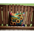 thumbnail image 2 of Colorful Sunflowers Fabric Decorative Pillow 14 in x 14 in, 2 of 5