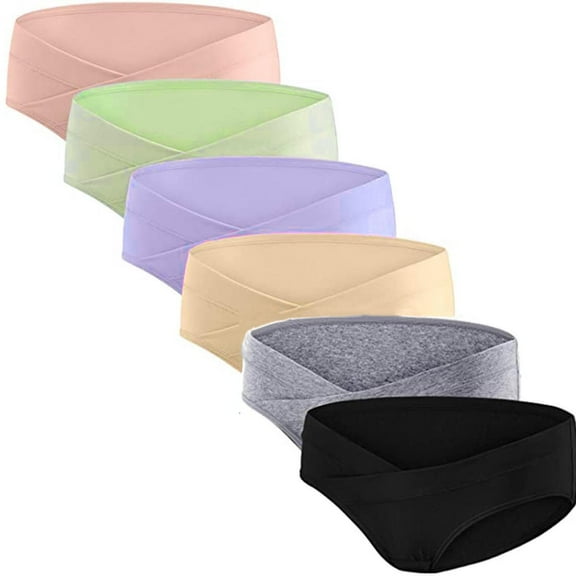 Alitao Maternity Underwear Underwear Women Pack Maternity Pregnant Women Low Waist V Shaped Cotton Pregnancy Postpartum Panties Seamless Underwear Hipster Panties Multi-color L