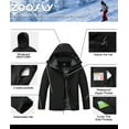 thumbnail image 3 of Lavenicole Men's Waterproof Ski Jacket Warm Winter Snow Coat Mountain Windbreaker Hooded Raincoat Black L, 3 of 7