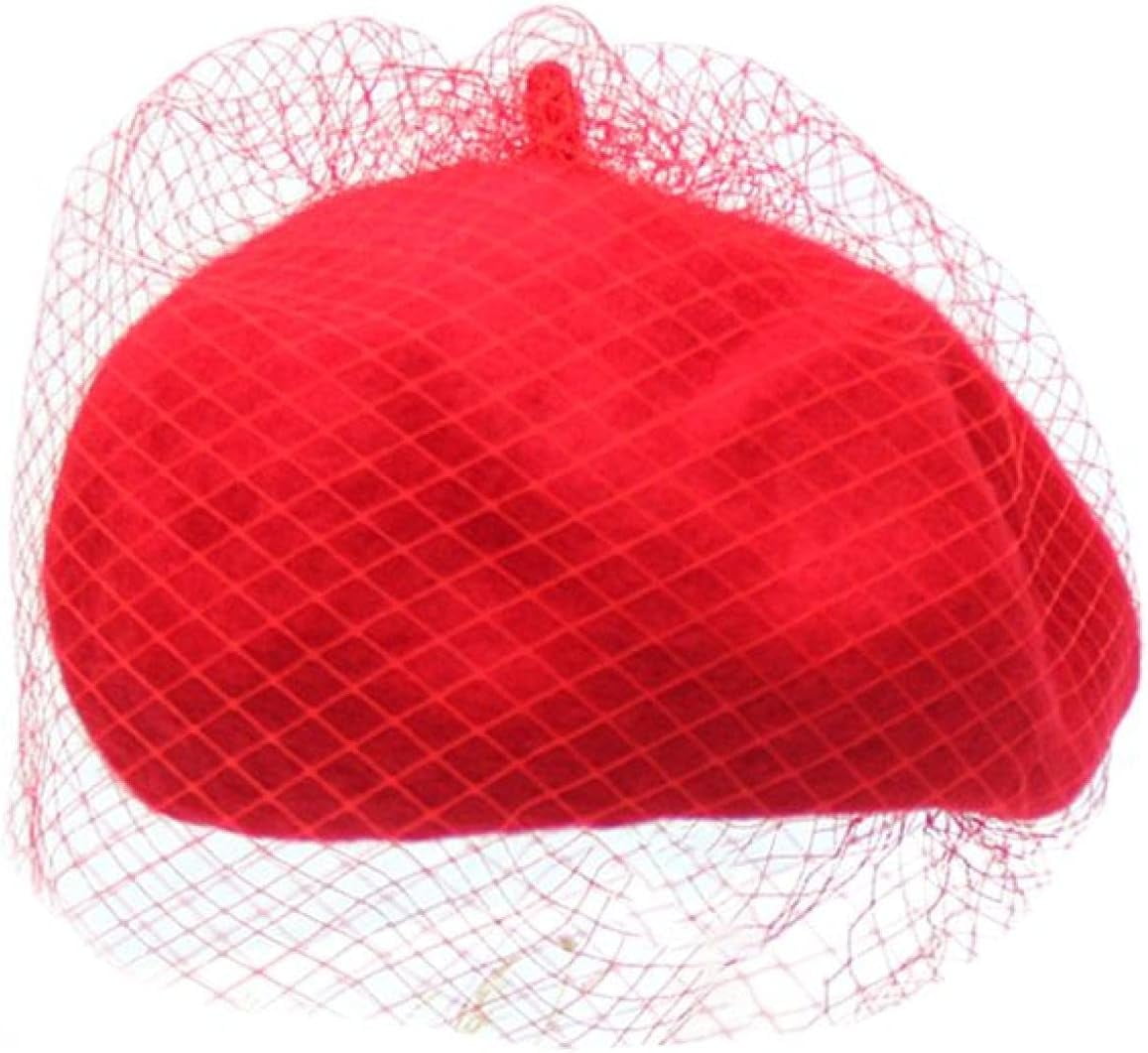 CoCoMangos Beret Hat for Women Mystery Net Veil Style Womens Autumn Winter Warm Wool Outdoor Elegant Beanies Bonnet Cap