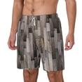 thumbnail image 2 of Balery Wooden Texture Mens Swim Trunks Swim Shorts for Men Quick Dry Inseam Beach Shorts with Compression Liner Pocket-Small, 2 of 9