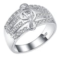 thumbnail image 3 of 1Pc Note Ring Music Note Finger Ring Fashionable Ring Creative Diamond Ring Silver(Size 9), 3 of 8