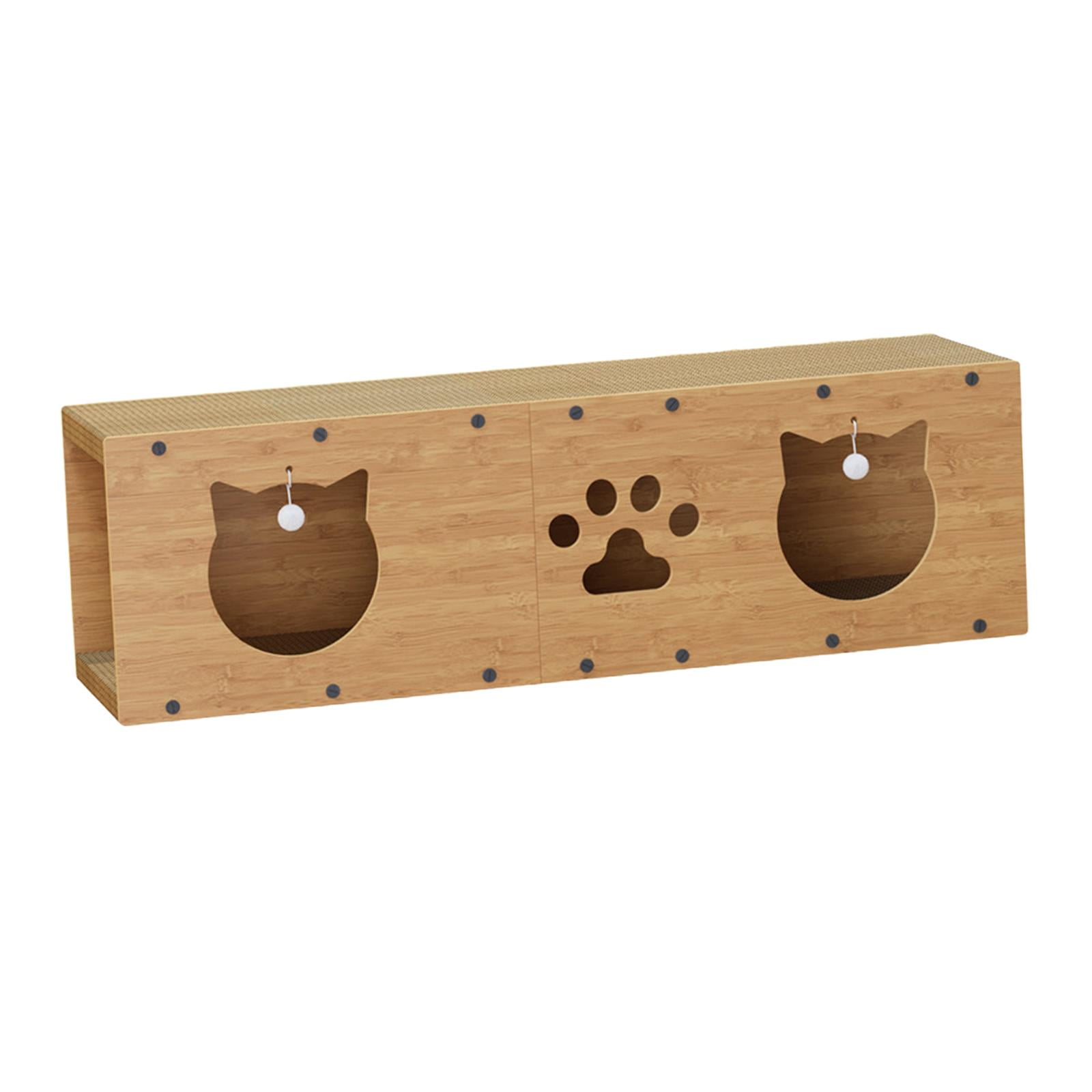 perfeclan Cat Cardboard Non-Slip Cat with Ball Toy Cat Lounge Activity Toy for Indoor Cats Animals