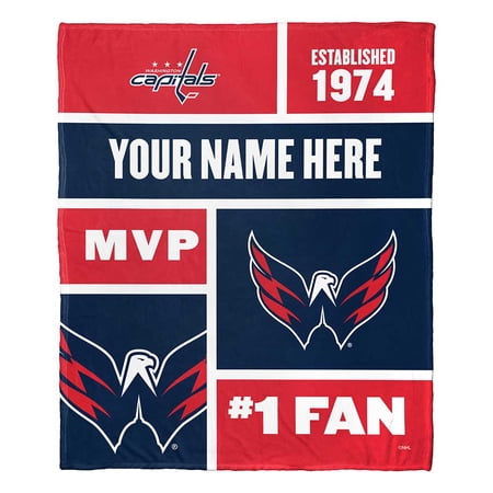Washington Capitals NHL Colorblock Personalized Silk Touch Throw Blanket 50 X 60