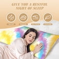 thumbnail image 6 of Pillowcase Long Strip 20x54in Does Not Contain Pillow Core Durable Invisible Zipper Close Easy To Install And Remove Yellow Tie-Dye Background Rainbow Colors_1, 6 of 8