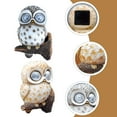 thumbnail image 5 of OULII 2 Pcs Statue de Hibou en Résine Marron pour Jardin 6.3x3.9in, 5 of 5