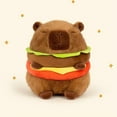 thumbnail image 3 of Peluche Réaliste Capybara Burger, Oreiller en Peluche Capybara Mignon, Jouet en Peluche Doux Hamburger, 3 of 4