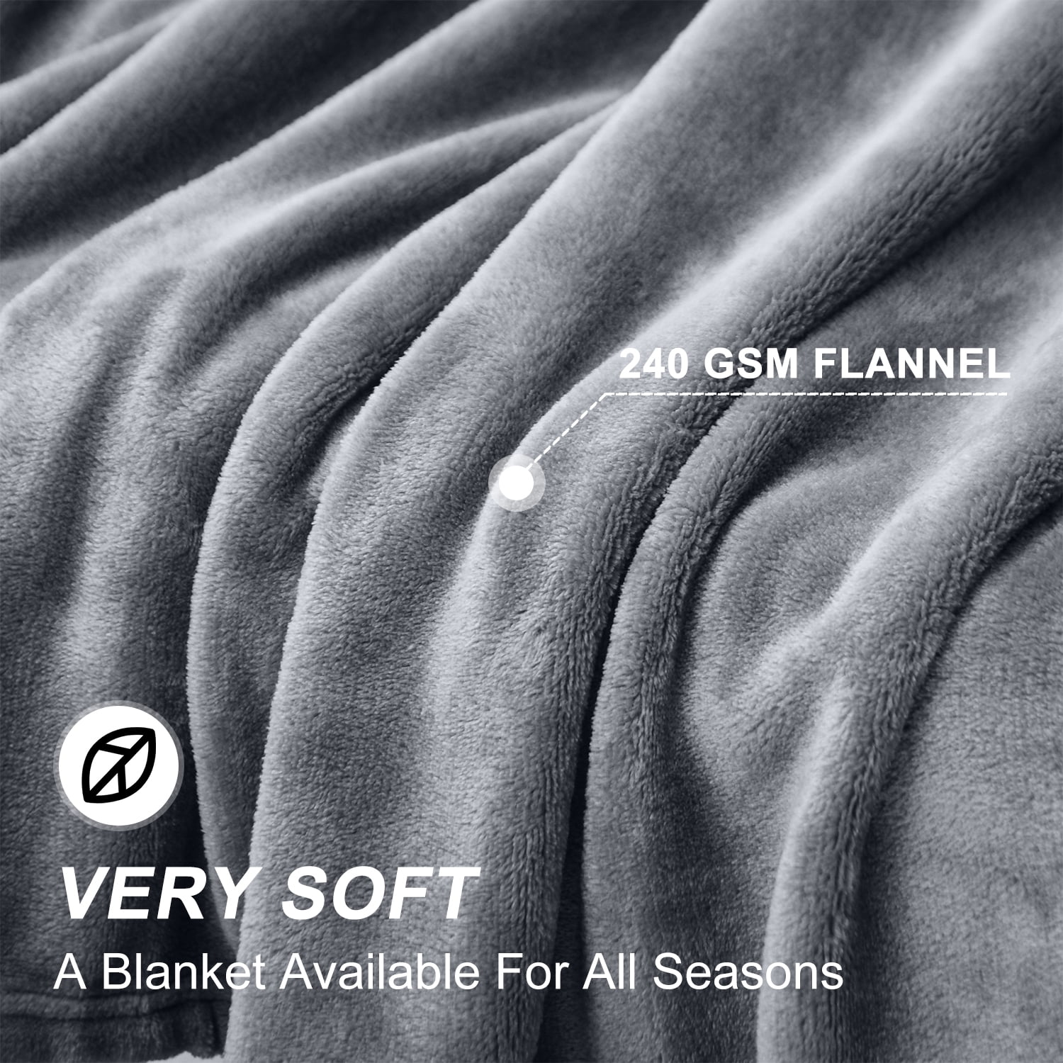 Astarin Throw Blanket, Twin Size Gray Blankets & Throws for Couch/Beds, Fuzzy and Cozy Blanket, 60x80 inches