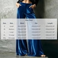 thumbnail image 3 of Mifsaly Women's Velvet Wide Leg Trousers High Waisted Flowy Palazzo Pants Fall Winter Elegant Evening Party Business Casual Outfits with Pockets, 3 of 9