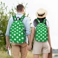 thumbnail image 5 of Japuie Green And White Polka Dot Durable Canvas Laptop Backpack - Water-Resistant, Adjustable Shoulder Strap, Large Capacity for 15-17in Laptops, Stylish & Lightweight for School, Work & Travel, 5 of 5