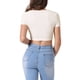 thumbnail image 3 of INSPIRAR CHIC Blusas Básicas Casual de Cuello Cuadrado de Manga Corta de Punto Acanalado con Dobladillo Curvo XL Blanca, 3 of 6
