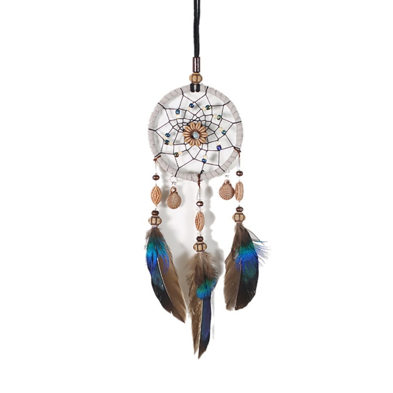 Dream Catcher Wall Hanging Decoration Ornament Bead Feathers Nylon Shell 14 " 
