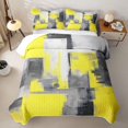 thumbnail image 2 of Homewish Yellow Watercolor Square Quilt Full,Vintage Abstract Artwork Full Bedspread Sets,3-Piece, 2 of 7