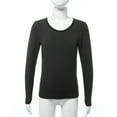 thumbnail image 3 of Sinleey Kids Girls Fleece Thermal Underwear Tops Crew Neck Long Sleeve Base Layer Tops Undershirt Type B Black XXL, 3 of 8