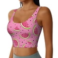 thumbnail image 2 of Vsdgher Watermelon Print Women Sleeveless Athletic Tank Top Built-in Bra Camisole Sports Vest for Yoga Running Fitness Exercise with Removable Pads, 2 of 8