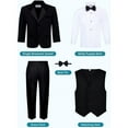 thumbnail image 3 of S.H. Churchill & Co 5-Piece Boys' Tuxedo Suit Set | Includes a Premium Formal Jacket, Pants, Shirt, Vest , and Bow Tie, 3 of 7