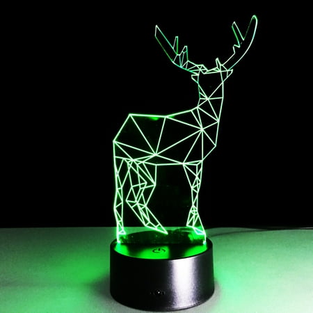

3D Lamp Visual Light Effect Touch Switch & Colors Changes Night Light (Small Deer)