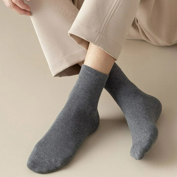 WEUVEB 4Pairs Mens Dress Socks Mid Calf for Shoes Breathable Comfortable Assorted Colors