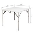 Small Folding Table, 34" Portable Folding Plastic Dining Table with