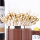 thumbnail image 3 of 100 púas de cóctel, palillos de cóctel elegantes para aperitivos, brochetas de cóctel de bambú para aperitivos, palillos de dientes para bodas, palillos de comida con perlas doradas (9 cm), 3 of 5