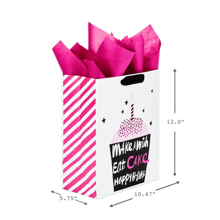 Hallmark 9 Medium Gift Bag with Tissue Paper for Birthdays (Happy Bday)