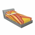 thumbnail image 3 of Ambesonne Retro Fitted Sheet & Pillow Sham Set, Wavy Stripes Abstract, Queen, Yellow Orange Red, 3 of 3