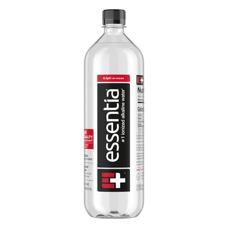 Essentia Bottled Water, 1 Liter Bottle, Ionized Alkaline Water 34 fl oz