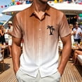 thumbnail image 3 of Hawaiian Shirt for Men Summer Short Sleeve Button Down Lapel Collar Gradient Color Casual Beach Shirts Vacation Outfits, 3 of 5