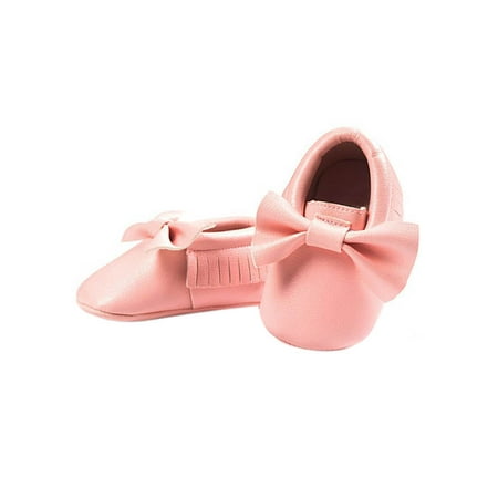 BOBORA Newborn Baby Soft Sole Leather Crib Shoes Anti-slip Prewalker 0-18