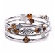 thumbnail image 5 of Pulsera envolvente de piedra de ojo de tigre natural/turquesa con múltiples capas de piedra natural circular, 5 of 7