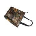 thumbnail image 4 of Zipper canvas bag large capacity large size practical handbag durable Canvas with leather material A Regal Tabby Cat, 4 of 7