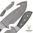 thumbnail image 4 of FRD: Compact Damascus Gutt hook Hunting Knife - Black, 4 of 5