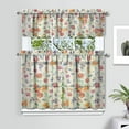 thumbnail image 2 of Kitchen Curtains and Valance Set 36 Inch Tier Pioneer Colorful Floral 3 Pieces Set Dining Room Small Curtain Drapes Cafe Curtains Valance for Home Decor Rod Pocket, 2 of 6