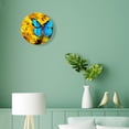 thumbnail image 4 of 12 Inch Wall Clock Battery Operated Silent Clock Decorative for Office, Kitchen, Outdoor, Living Room，Bright Blue Morpho Butterfly on Sunflower Cute Art, 4 of 5