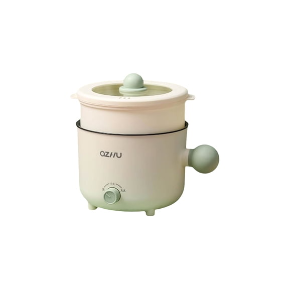 Advancent Mini cocina eléctrica antiadherente olla de enjuague hirviendo portátil de viaje dormitorio comedor Bar café cocina suministros para Electrodomésticos Rejilla de vapor verde