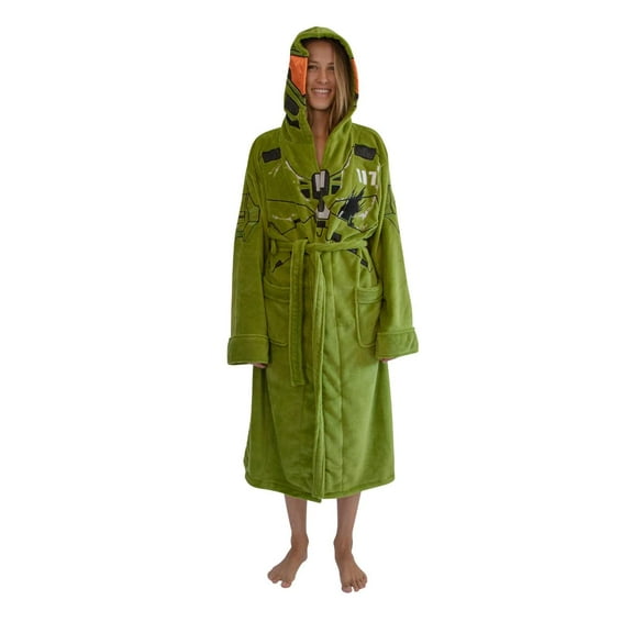 Robe Factory RBF-16444-C Halo Infinite Master Chief Hooded Bathrobe for Adults, One Size Fits Most
