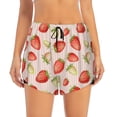 thumbnail image 2 of Vsdgher Strawberries Print Women's Running Double Layer Shorts High Waisted with Pockets Elastic Yoga Workout Athletic Gym Sports, 2 of 8