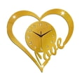 thumbnail image 4 of Reloj de pared con forma de corazón, reloj de , regalo para el hogar, decoración colgante, silencioso, sin , para fiestas, cafeterías, salas Oro, 4 of 8