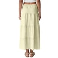 thumbnail image 5 of Women's Solid Color Midi Skirt, High Waist A-Line Casual Skirt, Versatile Basic Skirt for Office, Daily Wear and Spring Outfits,Yellow,M, 5 of 6