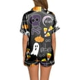 CHANGMOO Halloween Pajamas Women Halloween Pumpkin Ghost Button Down