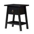 thumbnail image 3 of Solid Wood Japandi Bedside Table with Pull-Ring - Warm Gray, 3 of 6
