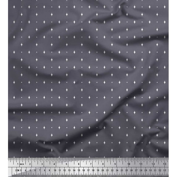 Soimoi Moss Georgette Fabric Diamond Small Print Fabric by The Yard 42 Inch Wide