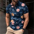 thumbnail image 2 of Men's Golf Shirt Casual Sports V Neck Ribbed Collar Short Sleeve Fashion Casual Solid Color Plain Spring & Summer Regular Fit 3XL, 2 of 5