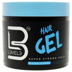 L3Vel3 - Gel Para El Cabello Súper Fuerte De Para Hombres - Gel De 16.9 Oz