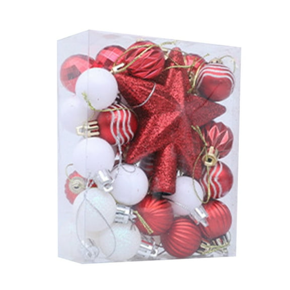 36PCS Christmas Balls Ornaments Set, Colorful Shatterproof Plastic Decorative Baubles for Xmas Tree Decor Holiday Wedding Party Decoration with Hanging Hooks