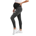 thumbnail image 4 of Tqyyweavej Women's Maternity Skinny Jeans Butt Lifting Ripped Pants with Pockets Over The Belly Frayed Hem Washed Denim Pants Size S to XL, 4 of 8