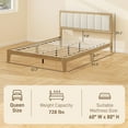 thumbnail image 4 of HOMCOM Queen Bed Frame with Headboard Queen Size Platform Bed Frame Natural, 4 of 9