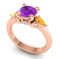 thumbnail image 2 of 2.50 Carat Unique Round Shape Amethyst & Citrine Gemstone Anniversary Ring for Wife Solid 18K Rose Gold Size 3.5 by Diamond-Capitals, 2 of 8