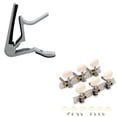 thumbnail image 2 of White-Handed Guitar Capo Clip Trigger with Quick Change with Vintage Guitar Tuning Pegs Gold Plated Machine Heads, 2 of 8