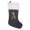 A, variant on Clode Christmas Stocking with White Plush Velvet Grey Fabric Letter Design Christmas Ornament Cute Hanging Decoration for Xmas Tree Festive Bag for Holiday Gnome Beards for Crafts